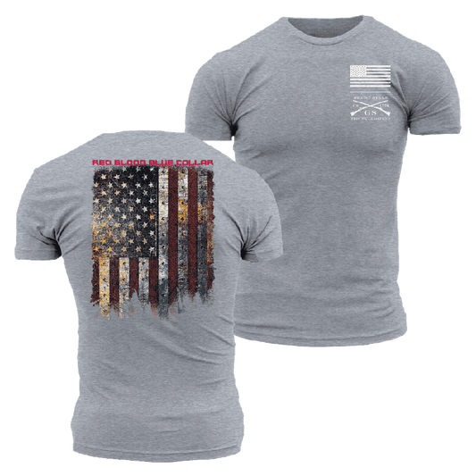 Red Blood Blue Collar® T-Shirt - Dark Heather Gray