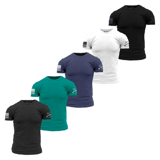 Basic T-Shirt Black Water 5-Pack